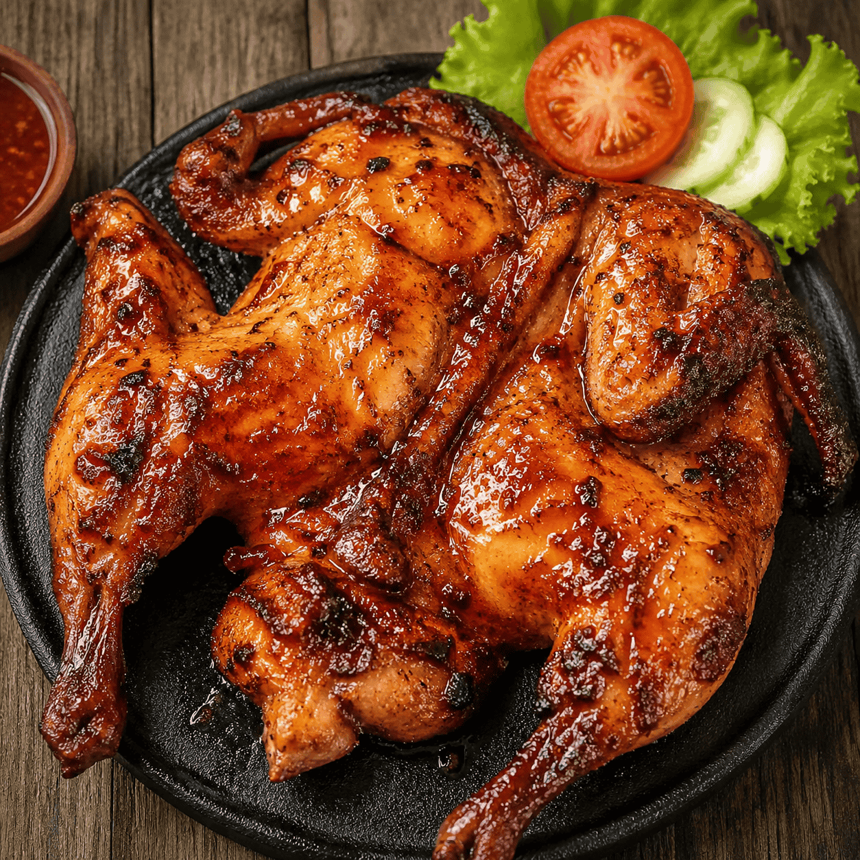Ayam Bakar Mentega 1 Ekor dengan lalap dan sambal